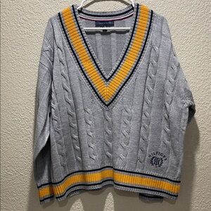 Tommy Hilfiger Women’s Cable-Knit Stripes Cropped Sweater